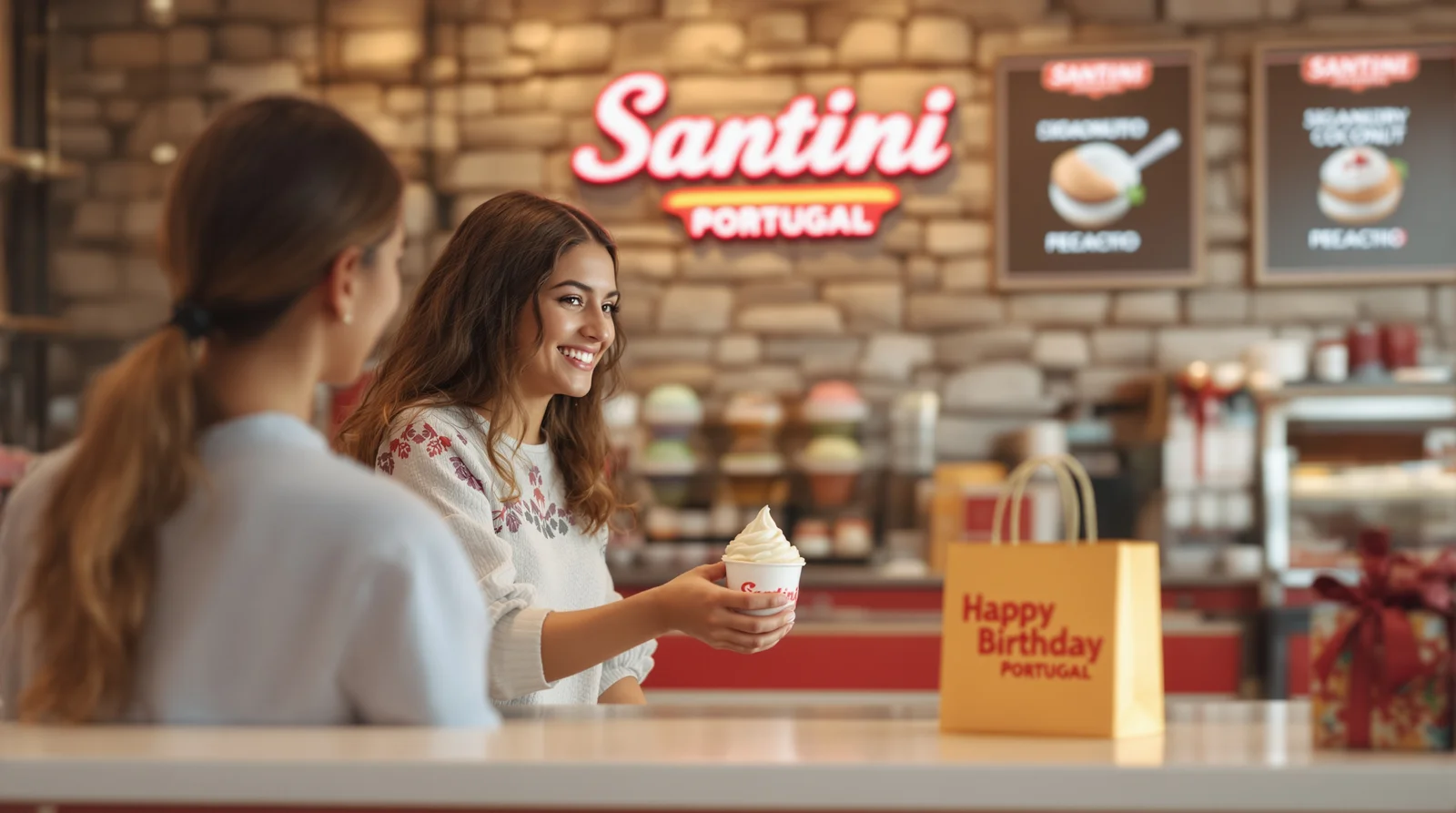 Copo de Gelado Grátis na Santini