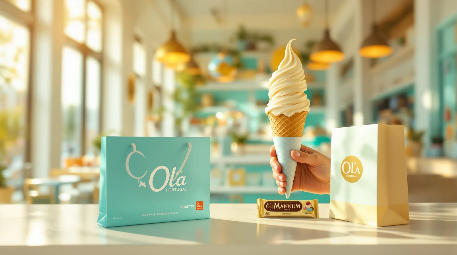 Gelado Grátis de Aniversário Olá